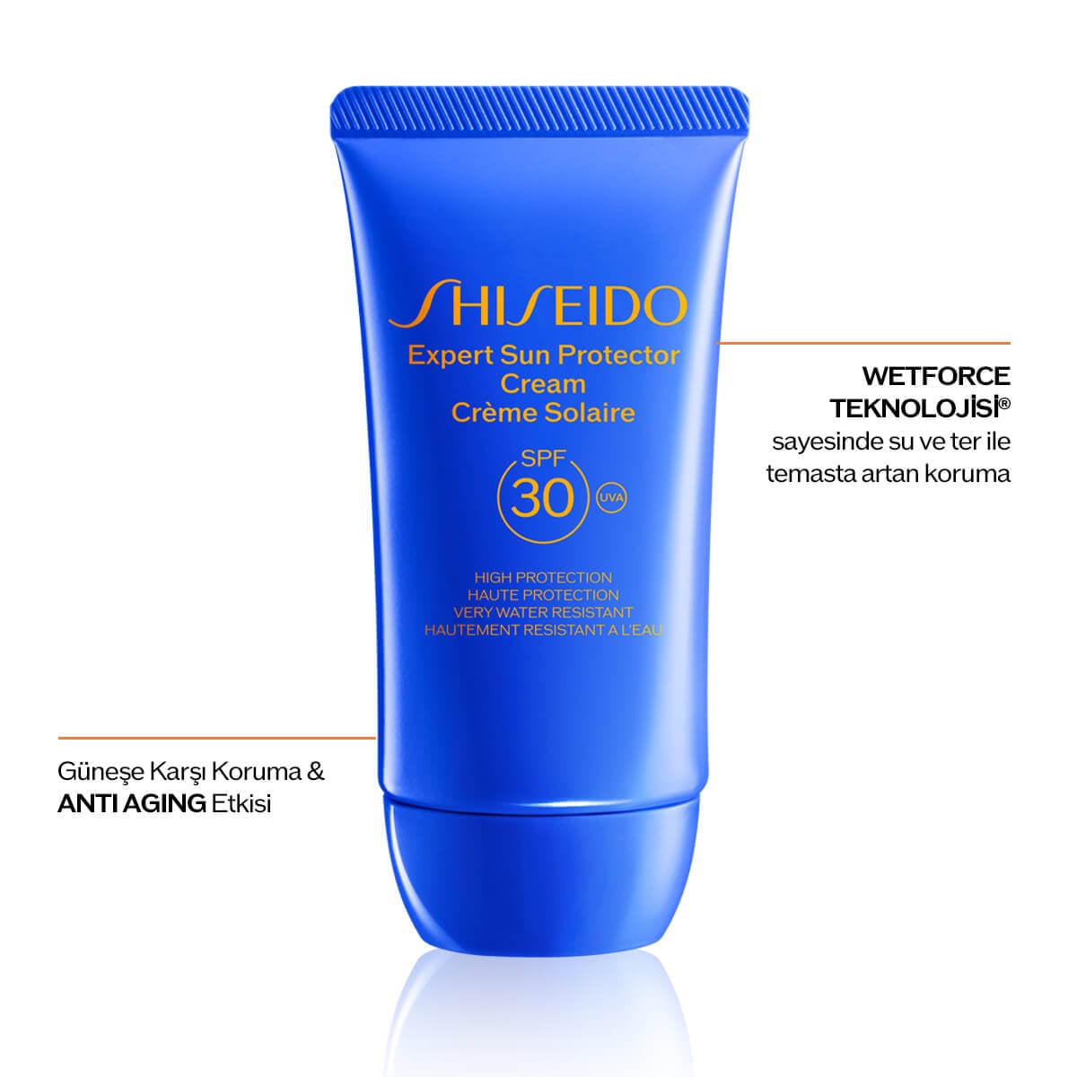 %65 Cilt Bakım İçerikli, Suya ve Isıya Dayanıklı, Hyalüronik Asit İçeren Güneş Koruyucu Krem SPF30 - Yüz